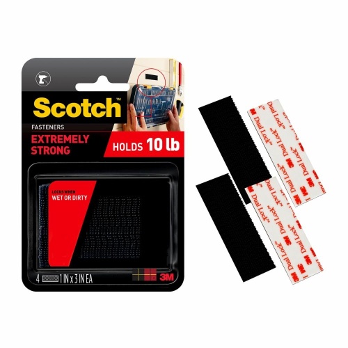 3M 7100055877 - 3M Scotch™ Extreme Fasteners RF6731, 1 in x 3 in (25,4 mm x 76,2 mm), 2,Sets of Strips, Black