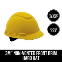 3M Non-Vented Hard Hat with Ratchet Adjustment, CHH-R-Y6-PS - 7100119478