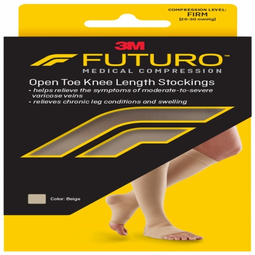 3M 7100156065 - 3M FUTURO™ Open Toe Knee Length Stockings, 71050EN, Large, Beige