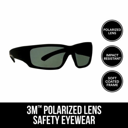3M 7100158596 - 3M Safety Eyewear Polarized, 90214-HZ4-NA, Blk Frame, AF & Scratch
