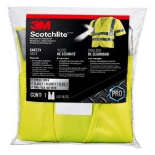 3M 7100185129 - 3M Reflective Vest Short Sleeve Construction Safety Vest– Class 3