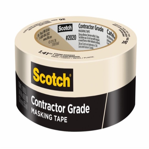 3M 7100186424 - 3M Scotch® Contractor Grade Masking Tape 2020-48MP, 1.88 in x 60.1 yd (48mm,x 55m)