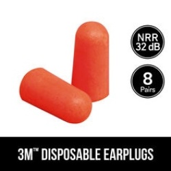 3M Disposable Earplugs, 92077H8-DC, 8 pairs/pack - 7100202886