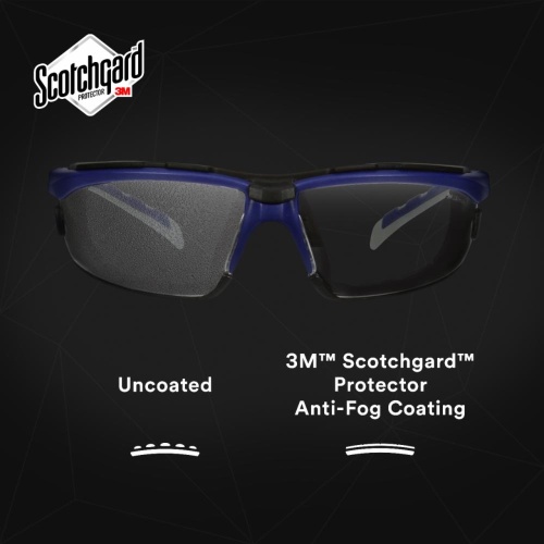 3M 7100203183 - 3M Solus™ 2000 Series, S2001SGAF-BGR-F, Gray/Blue-Green Temples, Scotchgard™ Anti-Fog Coating, Clear AF-AS lens