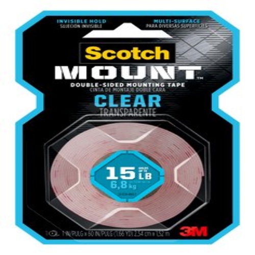 3M 7100205653 - 3M Scotch-Mount™ Clear Double-Sided Mounting Tape 410H, 1 in x 60 in (2.54,cm x 1.52 m)