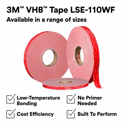 3M 7100218845 - 3M VHB™ Tape LSE-060WF, White, 1/2 in x 36 yd, 0.6 mm