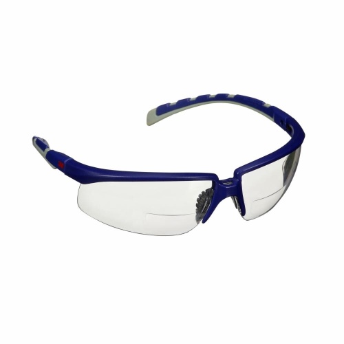 3M 7100221704 - 3M Solus™ 2000 Series, S2015AF-BLU, Blue/Gray Temples, Clear Reader + 1.5 Anti-Fog/Anti-Scratch Lens