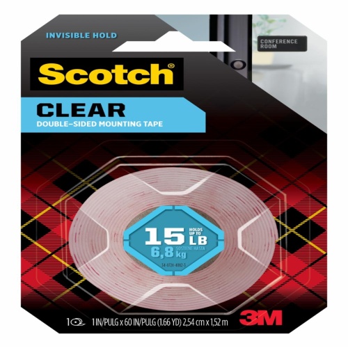 3M 7100235336 - 3M Scotch® Clear Mounting Tape 410P-CFT, 1 in x 60 in (25.4 mm x 1.52 m)