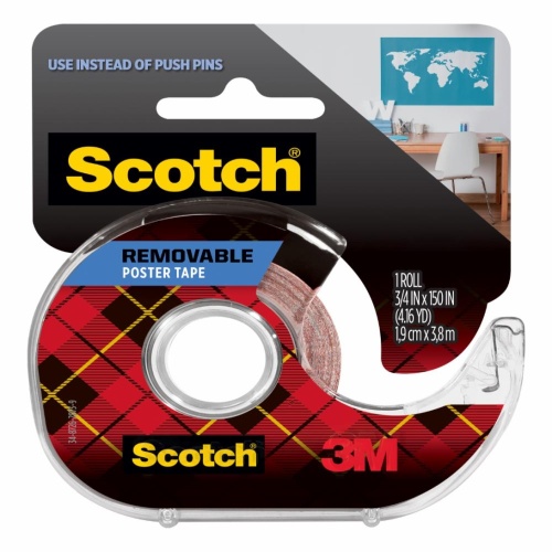 3M 7100237871 - 3M Scotch® Removable Poster Tape 109S, 0.75 in x 150 in (1.9 cm x 3.8 m)