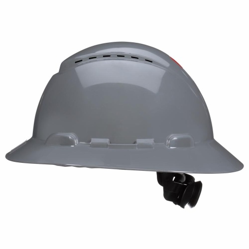 3M 7100239989 - 3M™ SecureFit™ Full Brim Hard Hat H-808SFV-UV, Grey, Vented, 4-Point Pressure Diffusion Ratchet Suspension with UVicator, 20ea/CS
