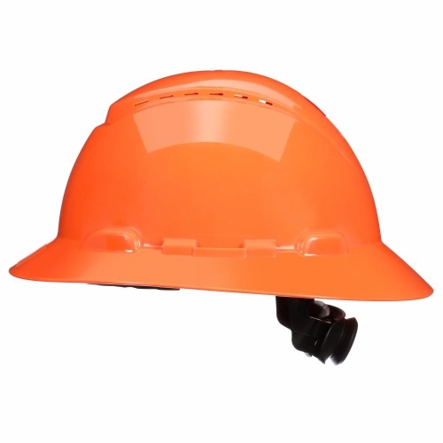 3M 7100239993 - 3M™ SecureFit™ Full Brim Hard Hat H-806SFV-UV, Orange Vented, 4-Point Pressure Diffusion Ratchet Suspension with UVicator, 20ea/CS