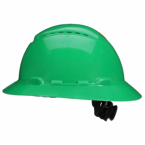 3M 7100240012 - 3M™ SecureFit™ Full Brim Hard Hat H-804SFV-UV, Green, Vented, 4-Pt Pressure Diffusion Ratchet Suspension, with UVicator, 20 ea/CS