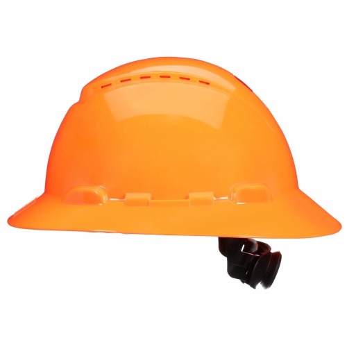 3M 7100240023 - 3M™ SecureFit™ Full Brim Hard Hat H-807SFV-UV, Hi-Vis Orange, 4-Pt Pressure Diffusion Ratchet Suspension Vented w/UVicator,20ea/CS