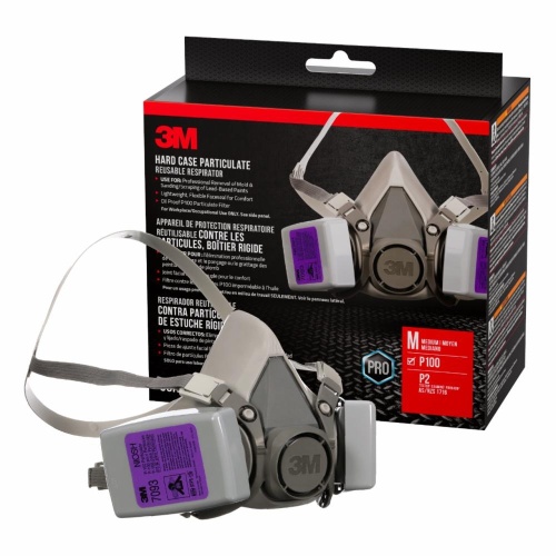 3M 7100308788 - 3M™ Hard Case Particulate Reusable Respirator 62093H1-DC, P100, Medium, 1-Facepiece and 1-pair of 7093 Filters