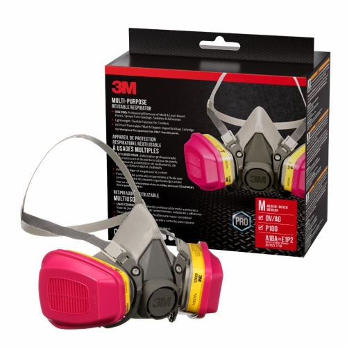 3M 7100309171 - 3M™ Multi-Purpose Reusable Respirator 62023H1-DC, OV/AG/P100, Medium, 1-Facepiece and 1-Pair of 60923 Cartridges/Filters
