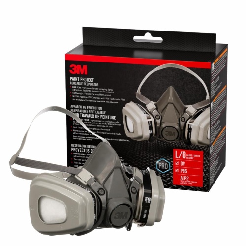 3M 7100313398 - 3M™ Paint Project Reusable Respirator 6311P1-C-M, OV/P95, Large, 1-Fcpc, 1-pair 6001 Ctdgs, 2-pairs 5P71 Ftrs, 1-pair 501 Rtnrs