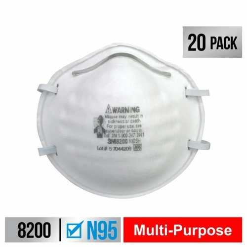 3M 7100358415 - 3M™ Particulate Respirator 8200 8200H40-DC Economy, 40 eaches/pack, 4 packs/case