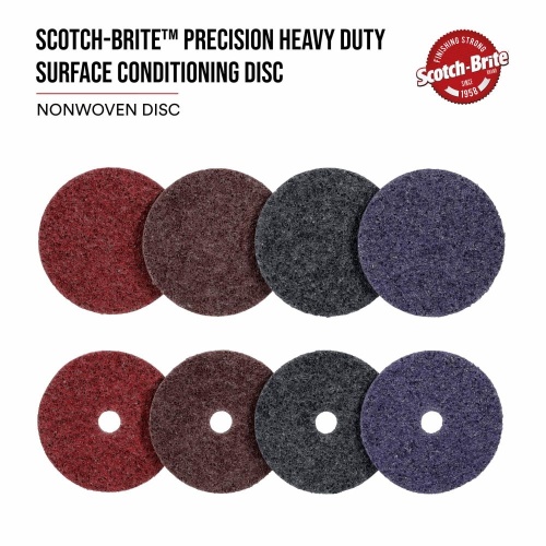 3M 7100358924 - Scotch-Brite™ Precision Heavy Duty Surface Conditioning Disc, HD-DH, Extra Coarse 80+, 5 in x NH, 50 ea/Case