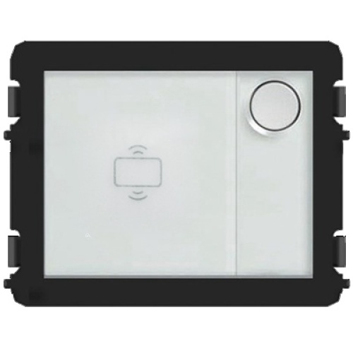 ABB 51012P1 - Pushbutton module, round button, 1 pushbutton, with NFC/IC card reader, white