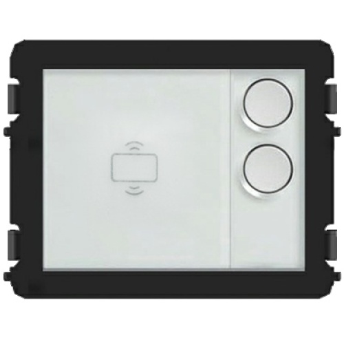 ABB 51012P2 - Pushbutton module, round button, 2 pushbuttons, with NFC/IC card reader, white