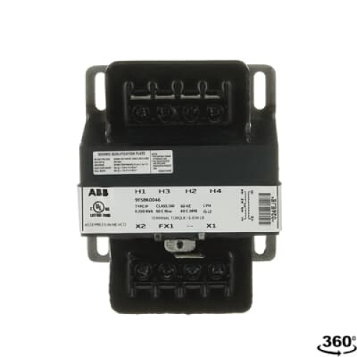 ABB 9T58K0046 Industrial Control Transformer - 1 Phase, 200 VA