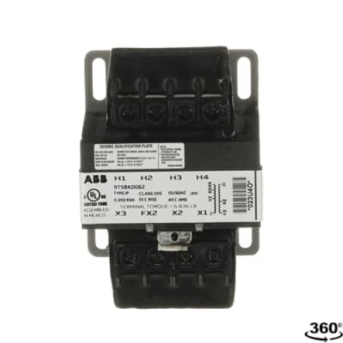 ABB 9T58K0062 Industrial Control Transformer - 1 Phase, 50 VA