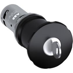 ABB CE4K1-10B-11 Compact Machine Stop - Key release - 40mm Mushroom - Black - Non-illuminated- 1NO+1NC