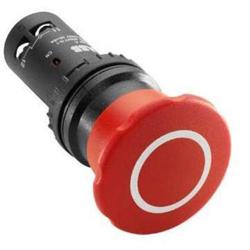 ABB CE4P-10R-02 Compact Emergency Stop - Pull release - Mushroom 40mm - Red - Non-illuminated - Black plastic - 2NC