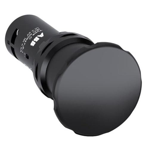 ABB CPM3-10B-11 Compact Mushroom Pushbutton - Momentary - Mushroom - Black - Non-illuminated - Black Plastic - 1NO+1NC