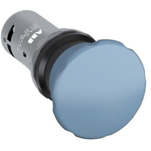 ABB CPM3-10L-11 Compact Mushroom Pushbutton - Momentary - Mushroom - Blue - Non-illuminated - Black Plastic - 1NO+1NC