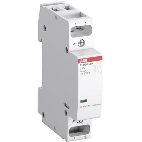 ABB ESB20-02N-01 Installation Contactor (NC) 20 A - 0 NO + 2 NC - 24 V - Control Circuit DC