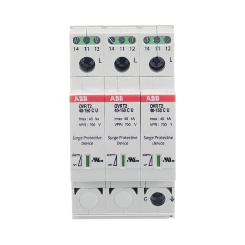 ABB OVRT23L40150PTSU - Surge Protective Device, 120V 3-Phase Delta, 3 Pole, 4 Wire