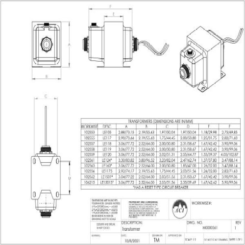 ACI 102553 LE105 Transformers
