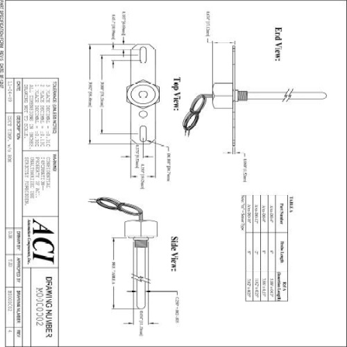 ACI 120017 A/100-3W-DO-12" 3 Wire,100 Ohm