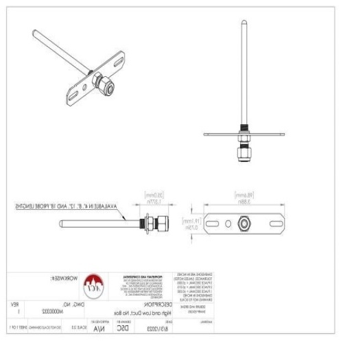 ACI 120405 A/1K-3W-LT-DO-4" 3 Wire,1K Ohm