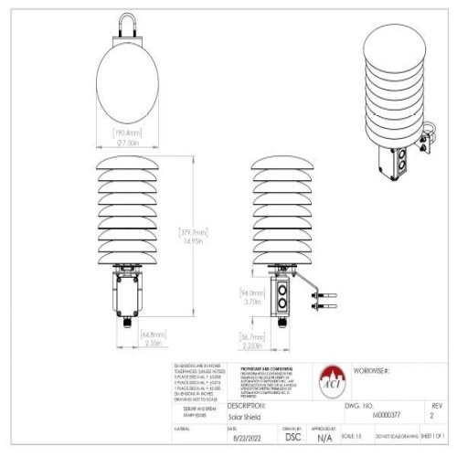 ACI 137525 A/100-2W-O-SUN 2 Wire,100 Ohm Outside Air RTD