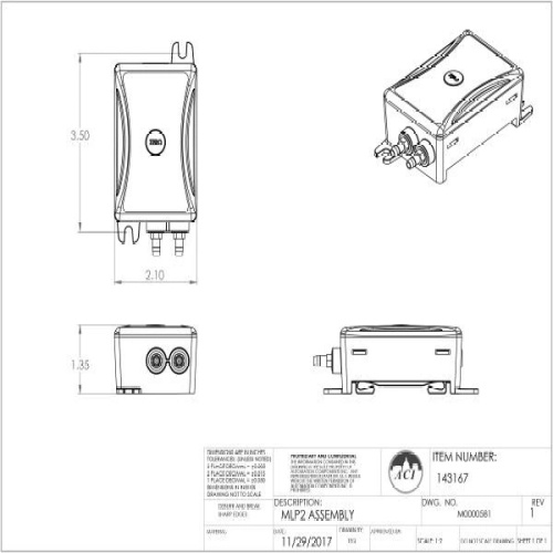 ACI 146052 A/MLP2-050-P-U-B-A-5P Differential Pressure Pressure