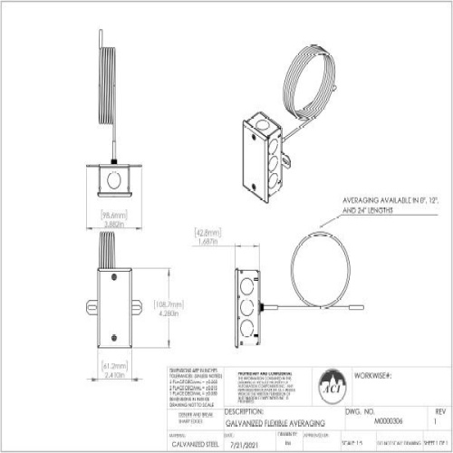 ACI 146055 A/1K-2W-FA-8'-GD 2 Wire,1K Ohm RTD