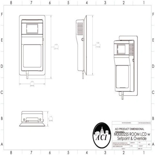 ACI 147179 A/CP-RSO-LCD-A03-C5 10K Ohm,Type II Room Thermistor