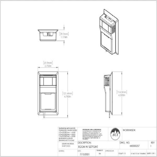 ACI 148111 A/CP-RS-A01-G5 10K Ohm,Type II Room Thermistor
