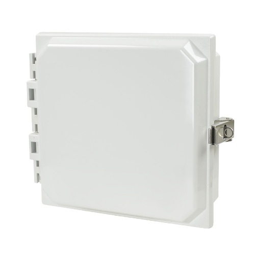 Allied Moulded AMHMI88L Accessories HMI Cover Kit & Inspection Windows 8" x 8" (HxWxD) Stainless Steel Lockable Snap Latch Hinged Cover (Opaque & "CC" Clear Cover).