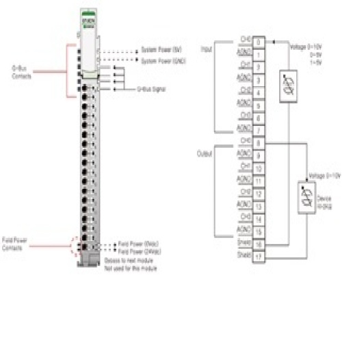 Beijer 100-8312 - 4 analog inputs, 4 analog outputs, 0~10VDC, 12Bits, 18RTB - GT-3C74