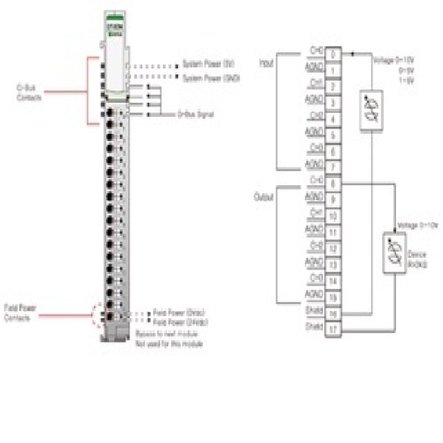 Beijer 100-8313 - 4 analog inputs, 4 analog outputs, 0~10VDC, 16Bits, 18RTB - GT-3C94