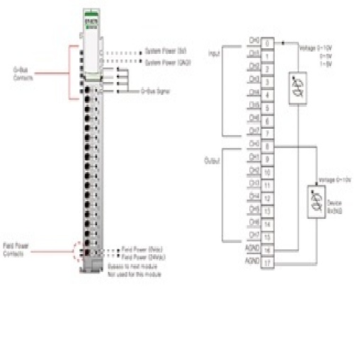 Beijer 100-8314 - 8 analog inputs, 8 analog outputs, 0~10VDC, 12Bits, 18RTB - GT-3C78