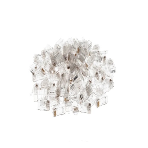 Cable EZRJ45PGSTC6100 - EZ Cat 6 RJ45 Modular Plugs for Stranded UTP Cable, Feed Through, Qty 100, EZRJ45PGSTC6100