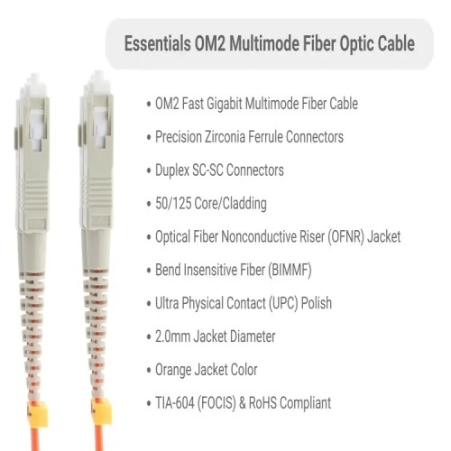 Cable FMD5-SCSC-01 Fiber Optic Patch Cable - 3.3', OM2, SC - SC, OFNR, Multimode, 50 Micron, Orange