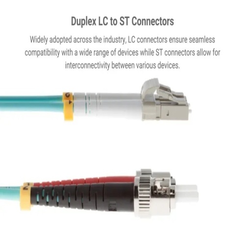 Cable FMD5G-LCST-20 Fiber Optic Patch Cable - 65.6', OM3, LC - ST, OFNR, Multimode, 50 Micron, Aqua