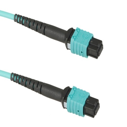 Cable MPO-B-FF-12-OM3-002 MPO/MTP Cable - 6.6', OM3, MPO - MPO, LSZH, Multimode, 50 Micron, Aqua