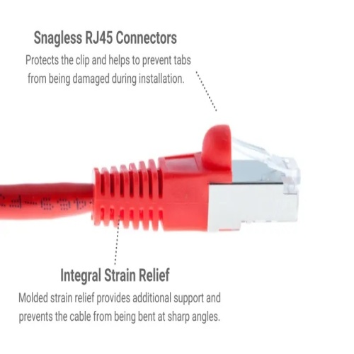 Cable PC5S-RE-05 Ethernet Patch Cable - Cat 5E, 5', PVC, 26 AWG, 350 Mhz, Red