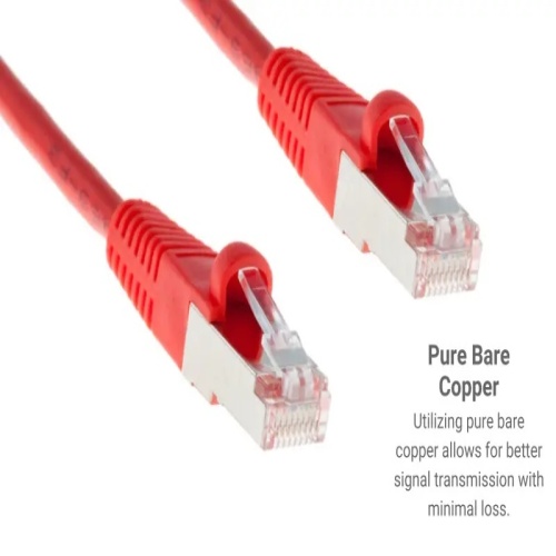 Cable PC5S-RE-05 Ethernet Patch Cable - Cat 5E, 5', PVC, 26 AWG, 350 Mhz, Red